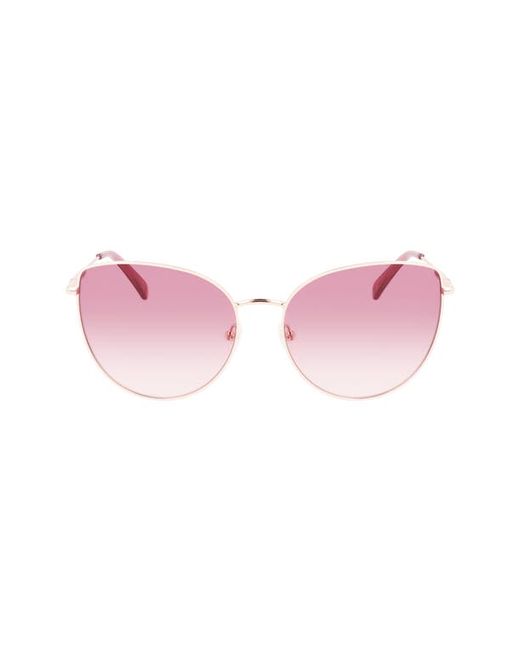 Longchamp Roseau 60mm Cat Eye Sunglasses in Rose Gold/Rose at