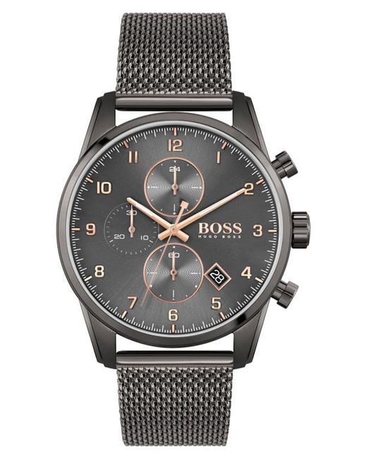 Boss Skymaster Chronograph Mesh Strap Watch 44mm in at