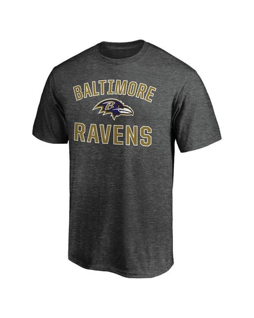 Fanatics Branded Heathered Charcoal Baltimore Ravens Logo Big Tall Victory Arch T-Shirt in at