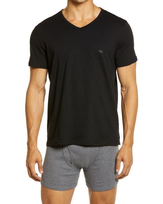 Emporio Armani 3-Pack Cotton V-Neck T-Shirts in at