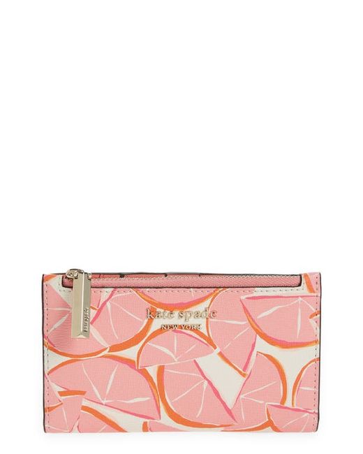 Kate Spade New York spencer grapefruit print bifold wallet in at
