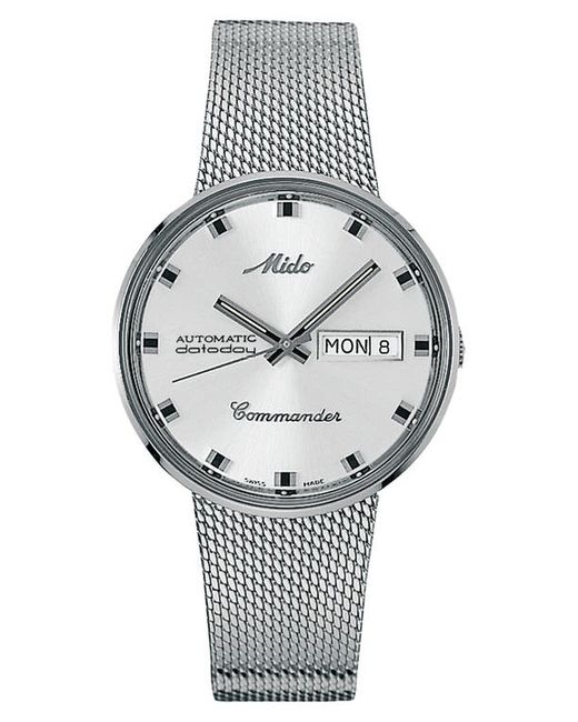 Mido Commander Automatic Mesh Strap Watch 37mm in White at