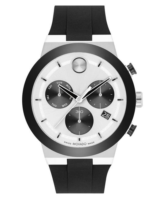 Movado Bold Fusion Chronograph Silicone Strap Watch 44mm in Black at