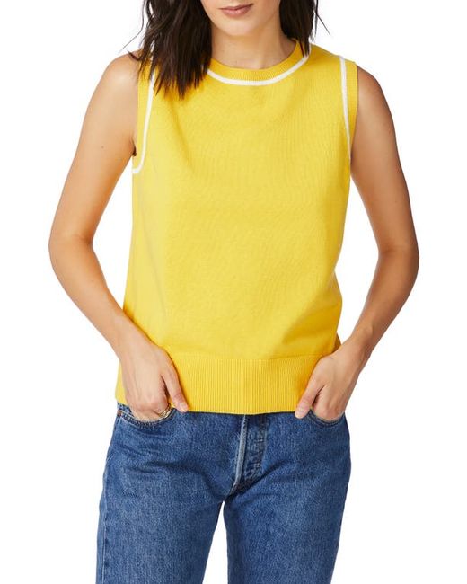 Court & Rowe Tipped Cotton Silk Sleeveless Sweater in at