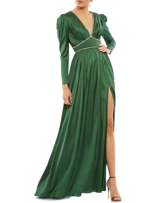 Mac Duggal Crystal Detail Satin Empire Waist Gown in at