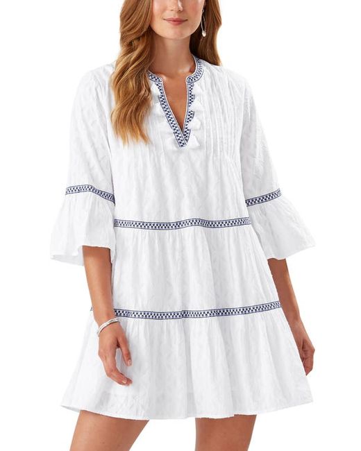 Tommy Bahama Embroidered Cotton Tier Cover-Up Dress in at