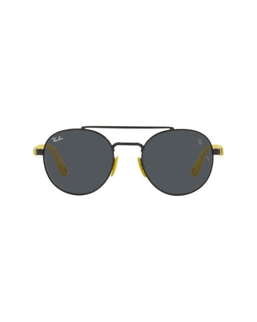 Ray-Ban Phantos 51mm Round Sunglasses in Black Dark Grey at