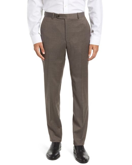 Peter Millar Tailored Flat Front Stretch Wool Dress Pants in at
