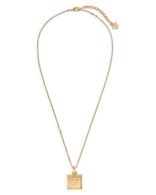 Versace First Line Medusa Square Pendant Necklace in at