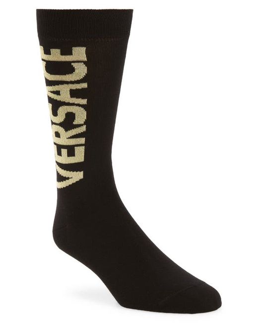Versace First Line Versace Logo Socks in Gold at