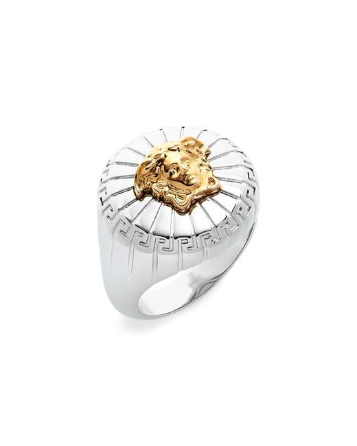 Versace First Line Medusa Signet Ring in Gold at