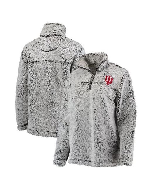 Boxercraft Indiana Hoosiers Sherpa Super Soft Quarter-Zip Pullover Jacket at