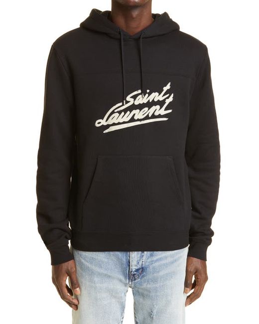 Saint Laurent 50s Signature Logo Graphic Hoodie in at