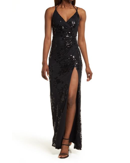 Speechless Sequin Ruched Chiffon Dress in at