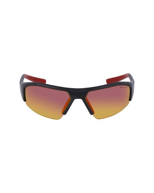 Nike Skylon Ace 22 70mm Rectangular Sunglasses in Matte Black Mirror at