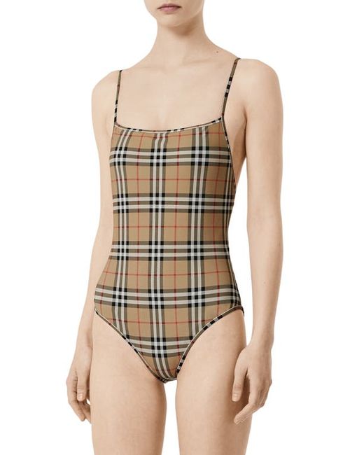 Burberry Check One-Piece Swimsuit in at