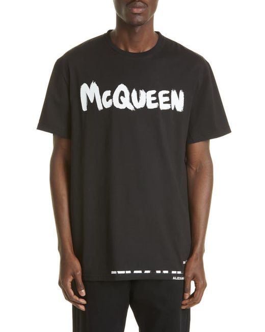 Alexander McQueen Graffiti Logo Graphic Tee in Mix at