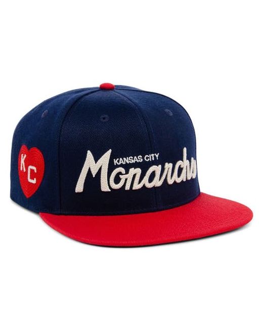 Rings And Crwns Rings Crwns Red Kansas City Monarchs Snapback Hat at One Oz