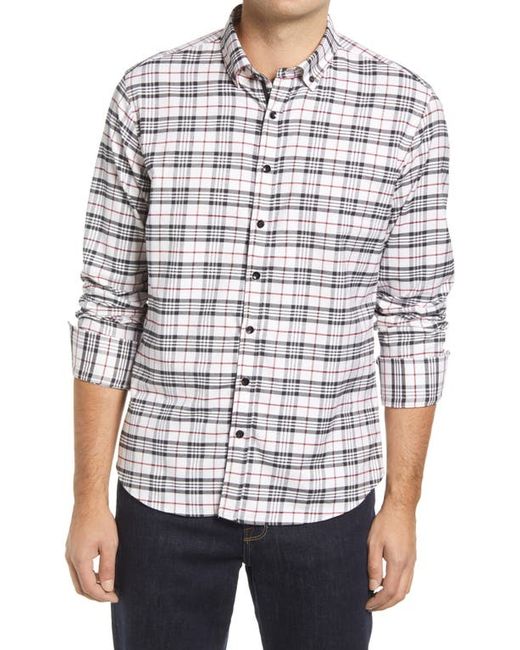 Stone Rose Dry Touch Plaid Performance Flannel Button-Up Shirt in at