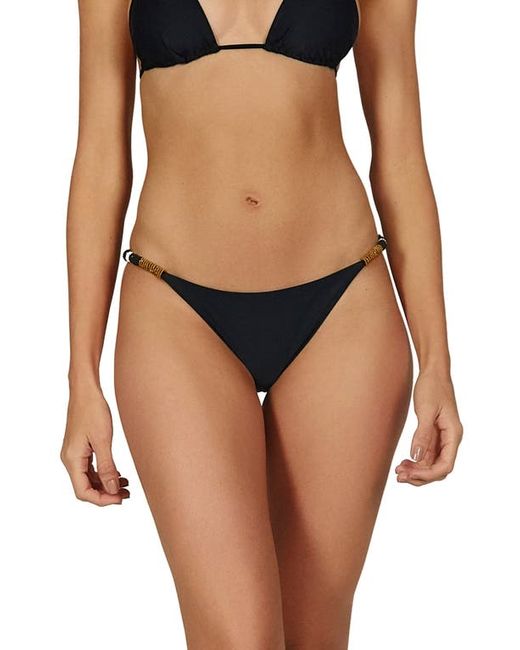 Vix Ella Beaded Side Solid Bikini Bottom in at