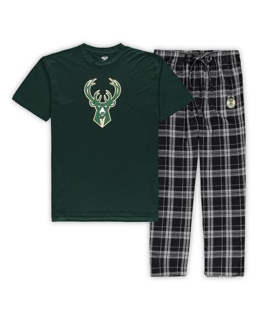 Concepts Sport Hunter Green Milwaukee Bucks Big Tall Ethos T-Shirt and Pants Sleep Set at