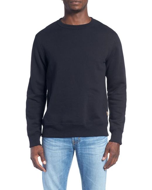Billy Reid Dover Crewneck Sweatshirt with Leather Elbow Patches in at