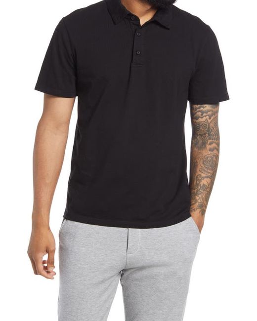 Vince Regular Fit Garment Dyed Cotton Polo Shirt in at