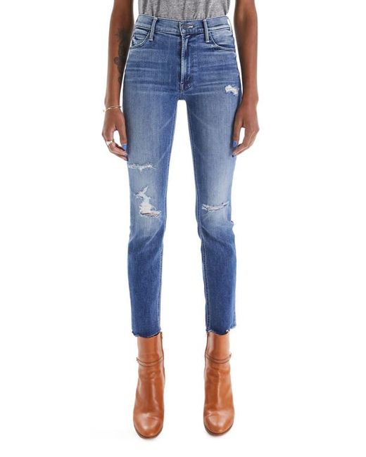 Mother The Dazzler Crop Fray Hem Skinny Jeans in at