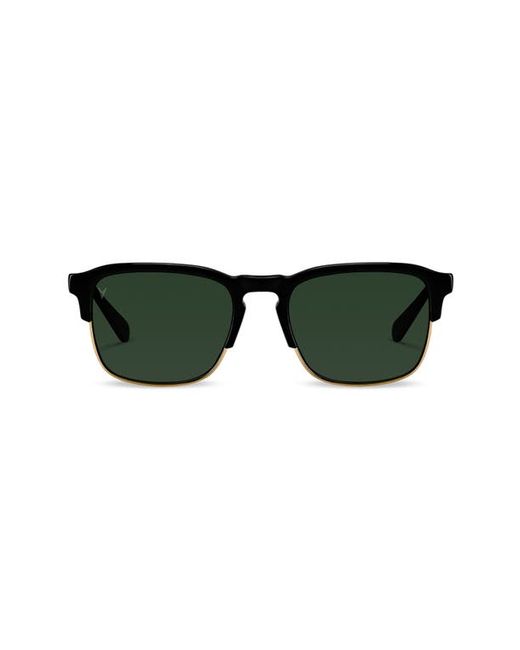 Vincero Villa 53mm Polarized Browline Sunglasses in Black at