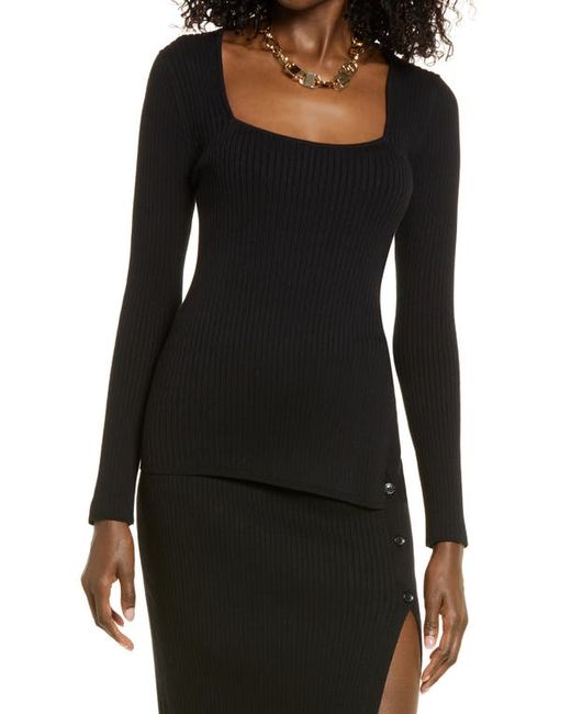 Open Edit Rib Scoop Neck Sweater in at
