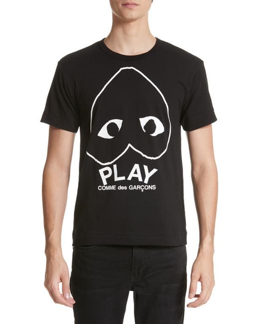 Comme Des Garçons Play Inverted Heart Logo Graphic Tee in at