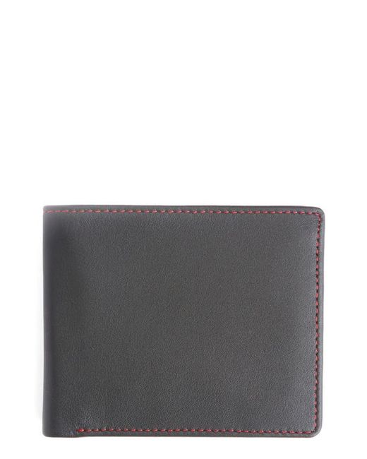 ROYCE New York RFID Leather Trifold Wallet in Black at