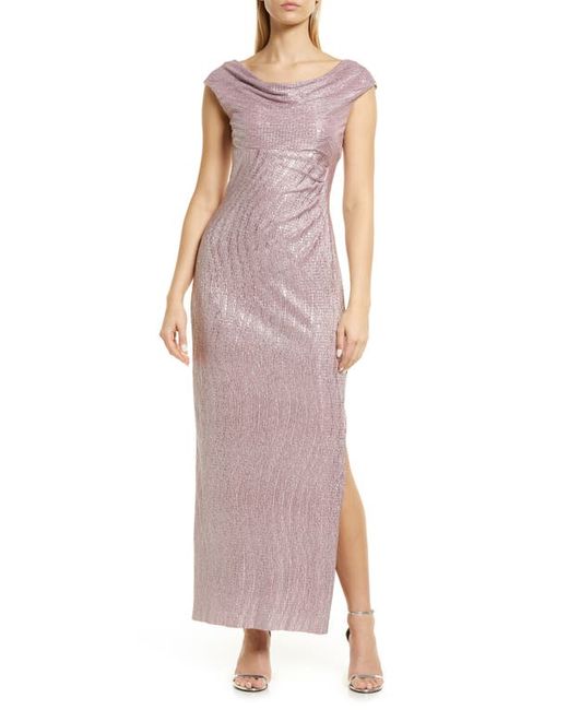 Connected Apparel Cowl Neck Evening Dress in at