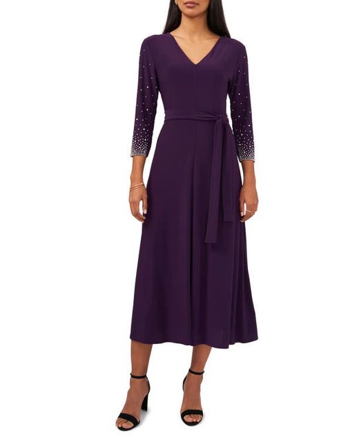 Chaus Embellished Tie Waist Midi Dress in at