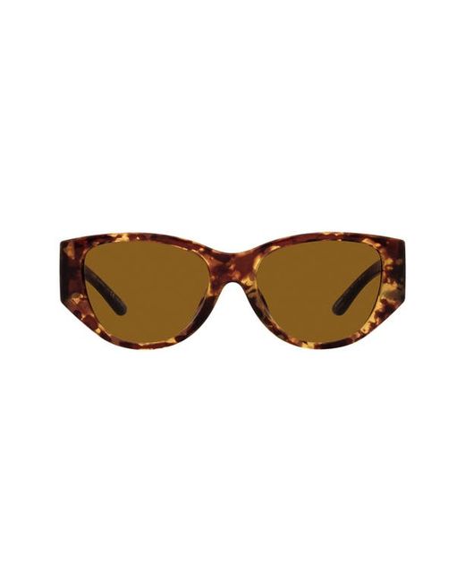 Tory Burch 52mm Rectangle Sunglasses in Dark Tortoise Gradient at