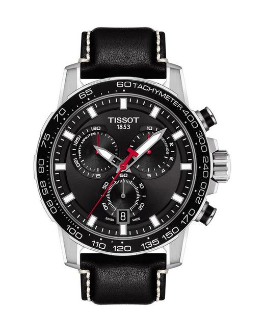 Tissot Supersport Chronograph Leather Strap Watch 45.5mm in Black at