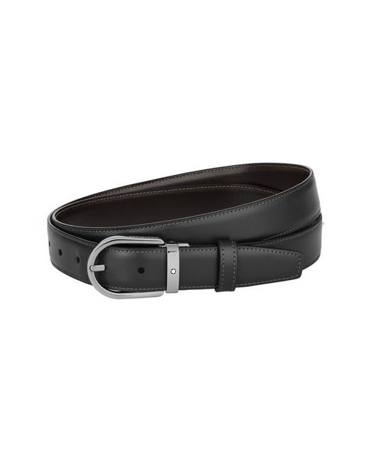 Montblanc Horseshoe Buckle Reversible Leather Belt in at