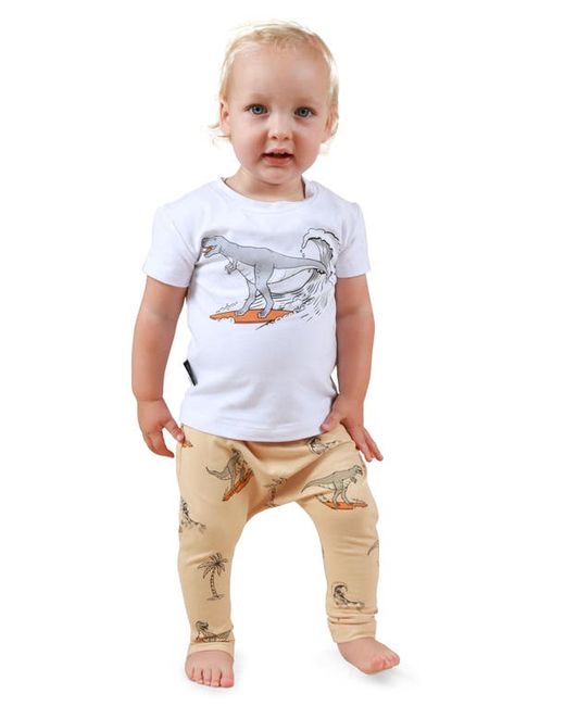 Tiny Tribe Surfer Dinosaur Graphic Tee Leggings Set in at
