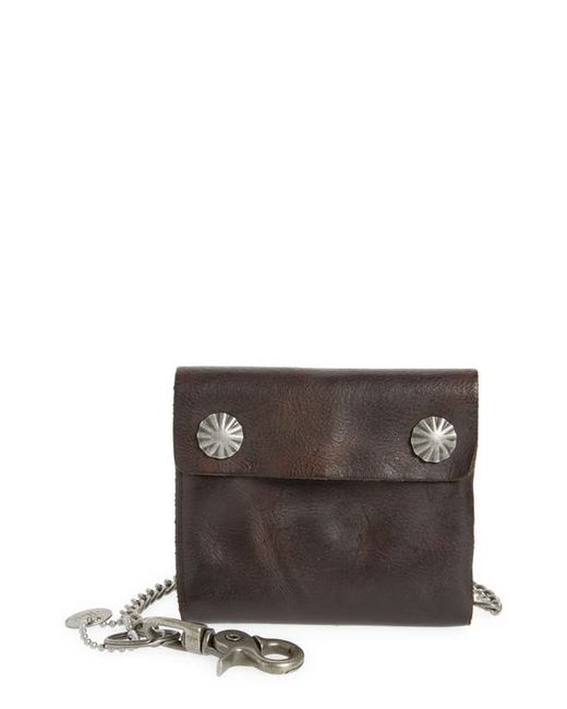 Double RL Concho Leather Chain Wallet in at