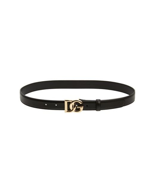 Dolce & Gabbana DG Logo Buckle Leather Belt in at