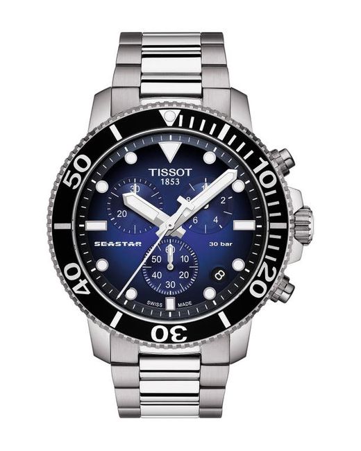 Tissot Seastar 1000 Chronograph Bracelet Watch 45.5mm in Grey/Blue at