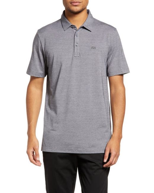 TravisMathew The Heater Solid Short Sleeve Performance Polo in Sleet/Quiet Shade at
