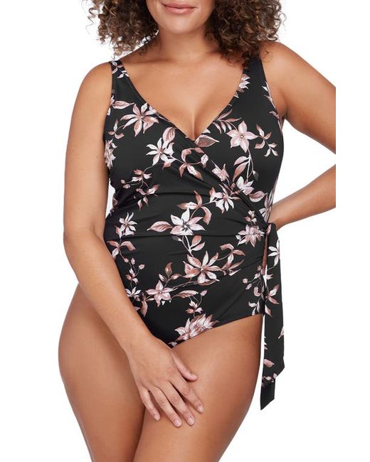 Artesands Hayes Floral Crossover Side Tie One-Piece Swimsuit in at