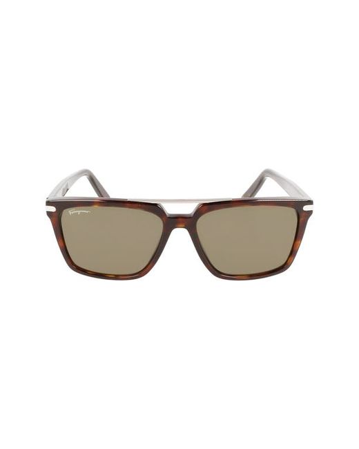 Salvatore Ferragamo 57mm Rectangular Sunglasses in at