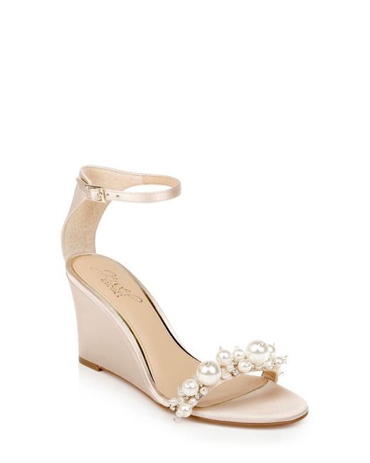 Jewel Badgley Mischka Laurence Ankle Strap Wedge Sandal in at