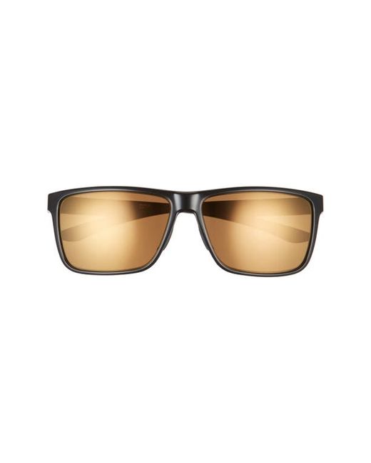 Smith Riptide 57mm Polarized Sport Square Sunglasses in Black/Bronze Mirror at