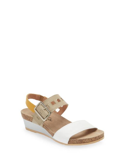 Naot Dynasty Wedge Sandal in White soft Marigold at