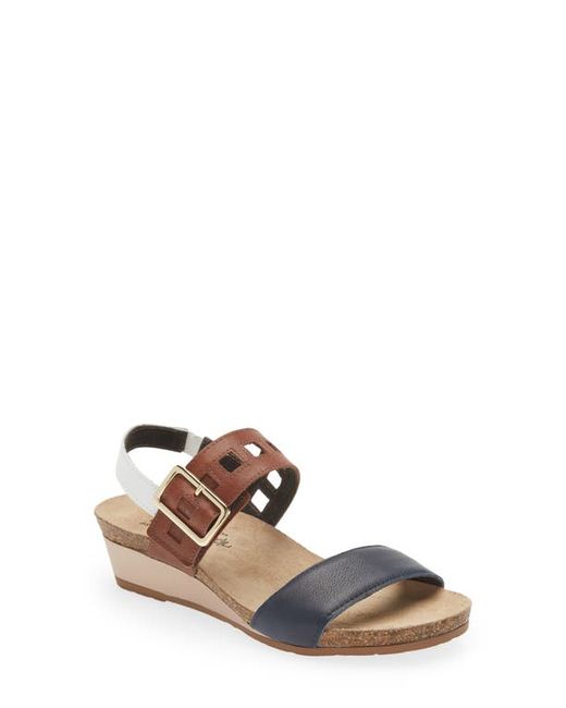 Naot Dynasty Wedge Sandal in Ink/Soft Chestnut at