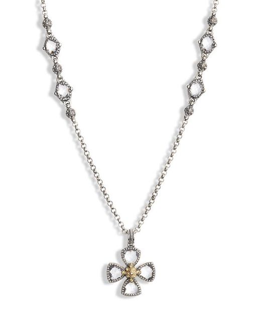 Konstantino Pythia Crystal Cross Pendant Necklace in Gold at