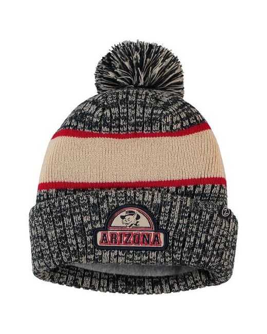 Zephyr Cream Arizona Wildcats Brighton Cuffed Knit Hat with Pom at One Oz